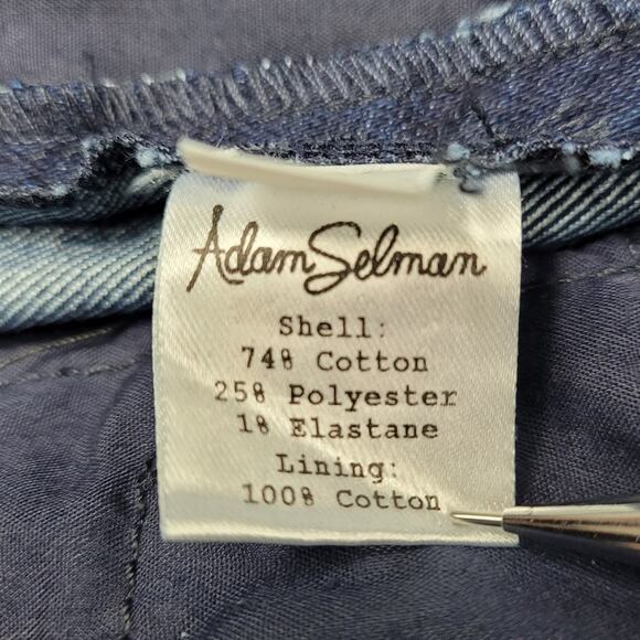 Adam Selman High Waisted Applique Open Seam Wide Leg Jeans size 4 - Picture 14 of 16